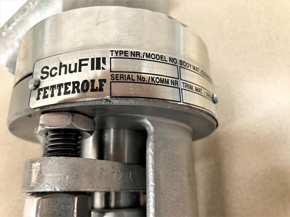 Fetterolf Schuf 1-1/2" x 1" Sampling Valve, Stainless Steel, Model 32FG